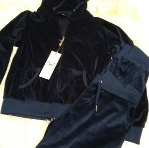 NWT White Mark Velour 2 pc Pant Set Size Large